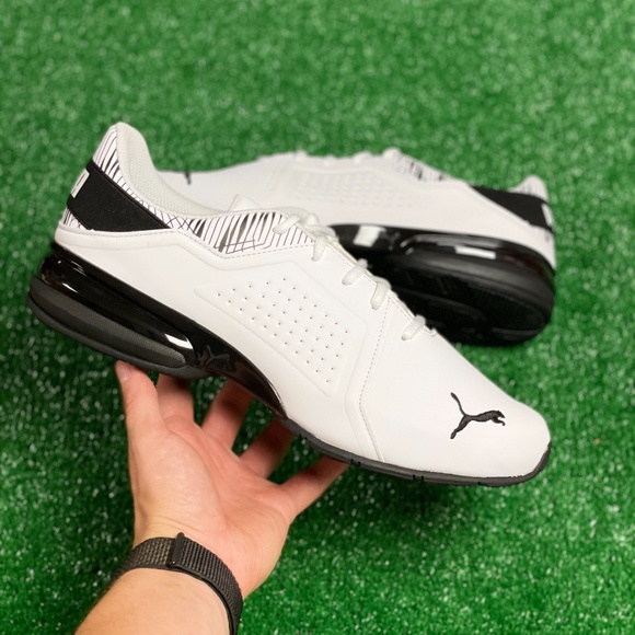 Puma Shoes | Puma Viz Runner Graphic Mens Running Sneakers Whiteblack 194218-09 New Size 12 | Color: Black/White | Size: 12 | Clutchswag's Closet